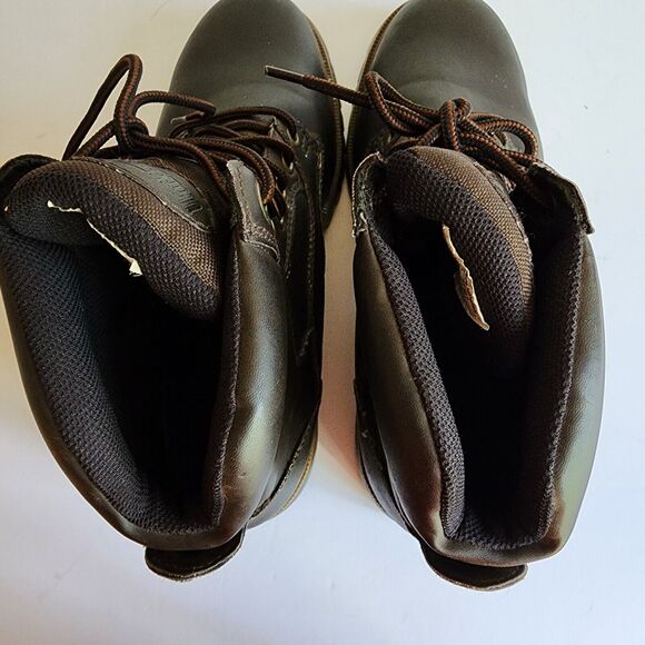 WorkForce Steel Toe Work Boots Mens Size 11 Oil Resistant Slip Resistant Brown - Picture 9 of 12